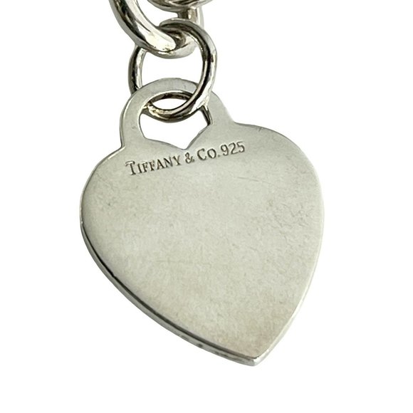 TIFFANY Authentic Silver Heart Charm Bracelet - Picture 2 of 6